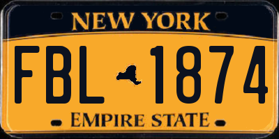 NY license plate FBL1874