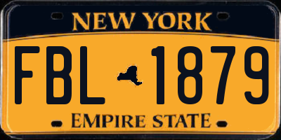 NY license plate FBL1879