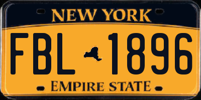 NY license plate FBL1896