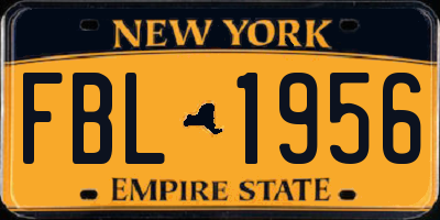 NY license plate FBL1956
