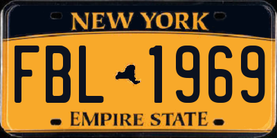 NY license plate FBL1969