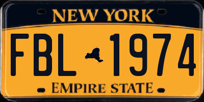 NY license plate FBL1974
