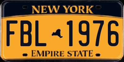 NY license plate FBL1976