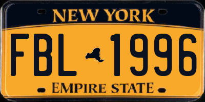 NY license plate FBL1996