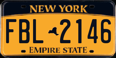 NY license plate FBL2146