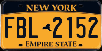 NY license plate FBL2152