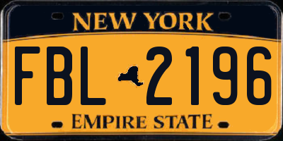 NY license plate FBL2196