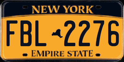 NY license plate FBL2276