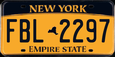NY license plate FBL2297