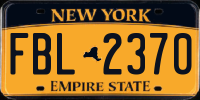 NY license plate FBL2370
