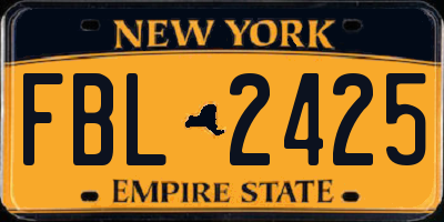 NY license plate FBL2425