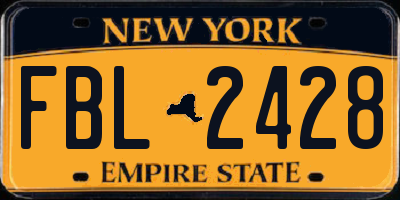 NY license plate FBL2428