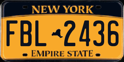 NY license plate FBL2436