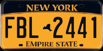NY license plate FBL2441