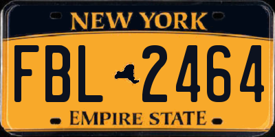 NY license plate FBL2464