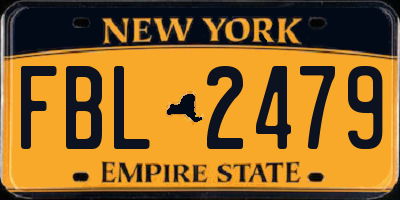 NY license plate FBL2479