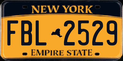 NY license plate FBL2529