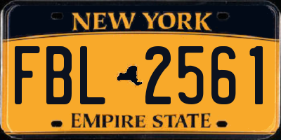 NY license plate FBL2561