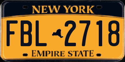 NY license plate FBL2718