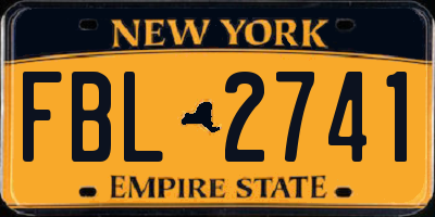 NY license plate FBL2741