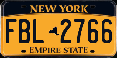 NY license plate FBL2766
