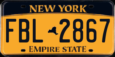 NY license plate FBL2867