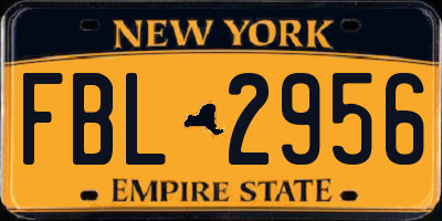 NY license plate FBL2956