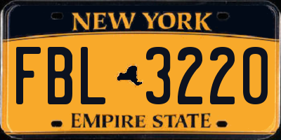NY license plate FBL3220