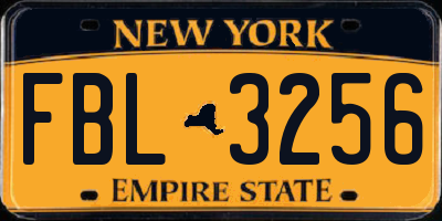 NY license plate FBL3256