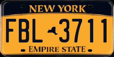 NY license plate FBL3711