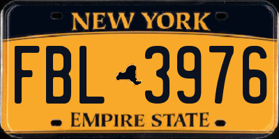 NY license plate FBL3976