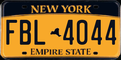 NY license plate FBL4044