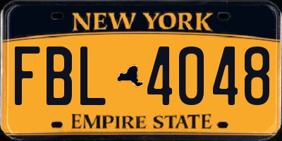 NY license plate FBL4048