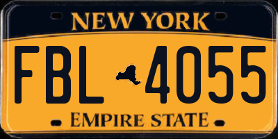 NY license plate FBL4055