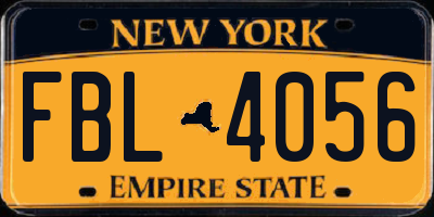NY license plate FBL4056