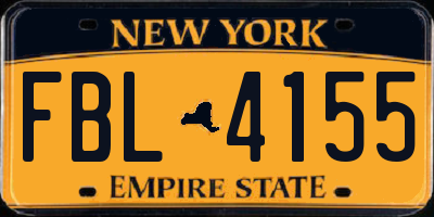 NY license plate FBL4155