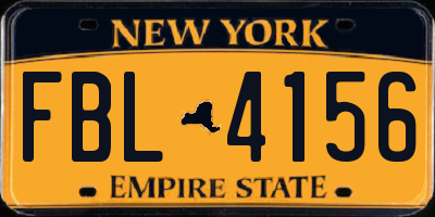 NY license plate FBL4156