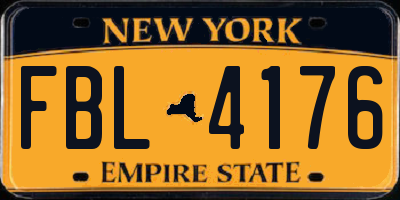 NY license plate FBL4176