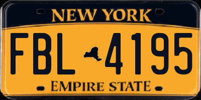 NY license plate FBL4195