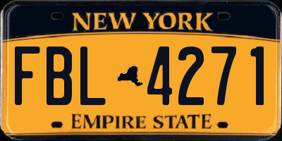 NY license plate FBL4271