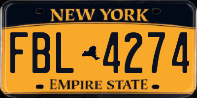 NY license plate FBL4274