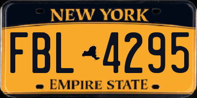 NY license plate FBL4295