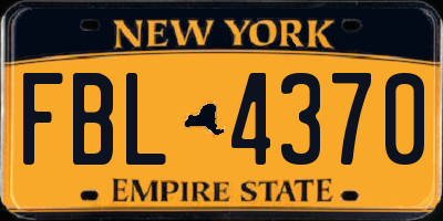 NY license plate FBL4370
