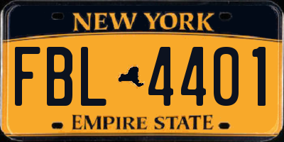 NY license plate FBL4401