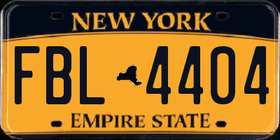 NY license plate FBL4404