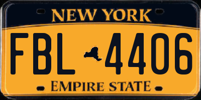 NY license plate FBL4406