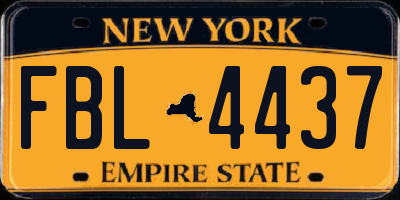 NY license plate FBL4437