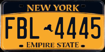 NY license plate FBL4445