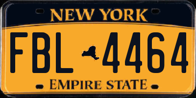NY license plate FBL4464