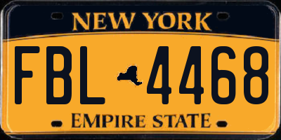 NY license plate FBL4468